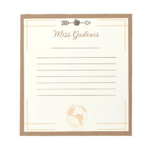 Gold Globe Teacher Notepad