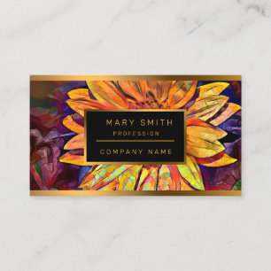 Gold Glossy Sunflower Elegant Collection Business Card