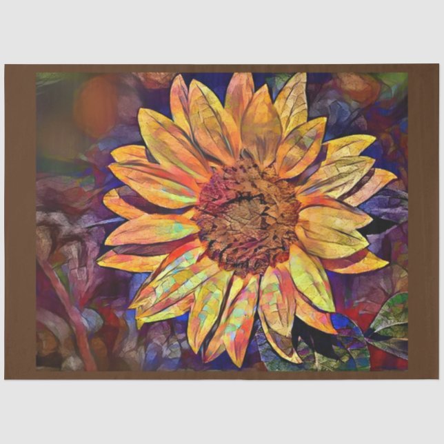 Gold Glossy Sunflower Elegant Collection Tissue Paper (Front)