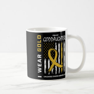Gold Goddaughter Childhood Cancer Awareness Americ Coffee Mug