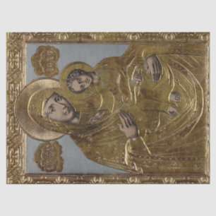 Gold Golden Elegant Mother Mary Baby Jesus Christ Tissue Paper