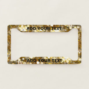 Gold Golden Glitter License Plate Frame