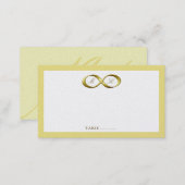Gold Golden Infinity Hand Clasp Wedding Place Card (Front/Back)