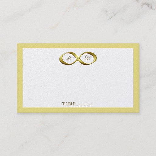 Customizable Gold Golden Infinity Hand Clasp Wedding Place Card Business Cards