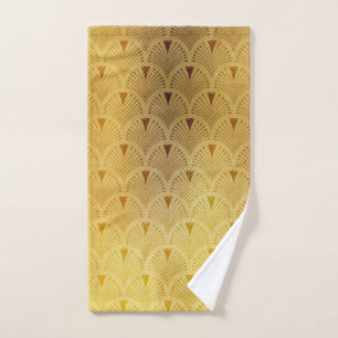 Gold ,golden,luxe , chic ,art deco ,pattern ,deco hand towel