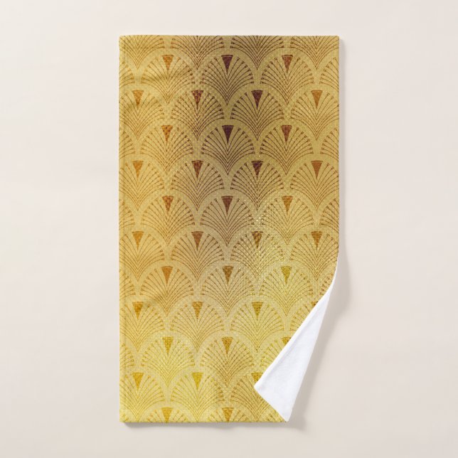 Gold ,golden,luxe , chic ,art deco ,pattern ,deco hand towel  (Hand Towel)