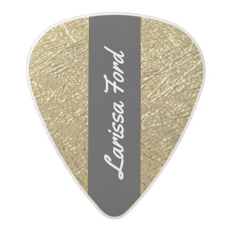 Gold / Golden Texture Chic & Personalized Acetal Guitar Pick