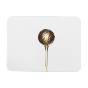 Gold golf ball and tee magnet