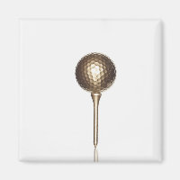 Gold golf ball and tee