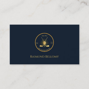 Gold Golf Clubs Business Card
