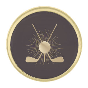 Gold Golf Clubs Finish Lapel Pin