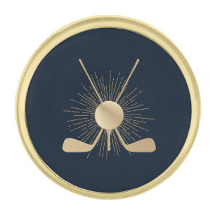 Gold Golf Clubs Finish Lapel Pin