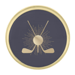 Gold Golf Clubs Finish Lapel Pin