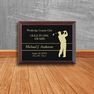 Gold Golfer Hole in One Award Plaque