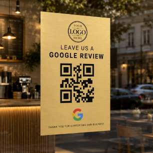 Gold Google Review Logo  Window Cling