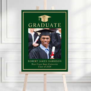 Gold Grad Cap Photo Graduation Party Welcome Foam Board