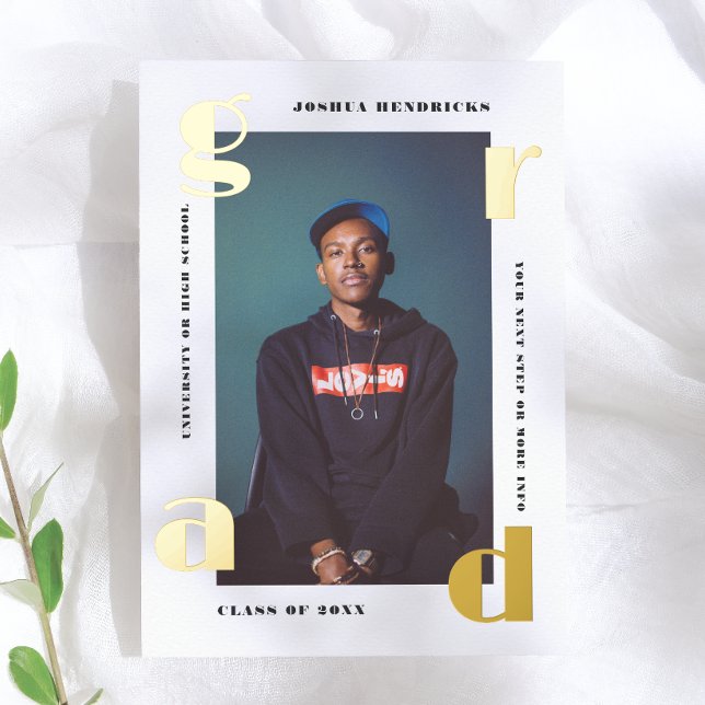 Gold Grad | Foil Pressed Photo Announcement (Creator Uploaded)