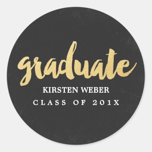 Gold Grad  Graduation Sticker Labels