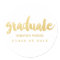 Gold Grad | Graduation Sticker Labels | White