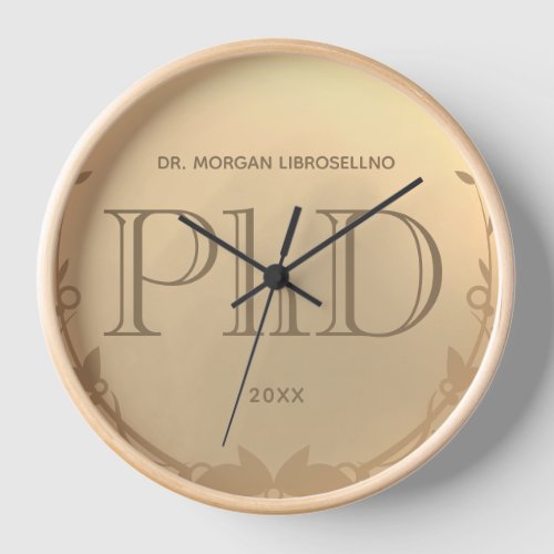 Gold Grad Name PhD Graduation Clock