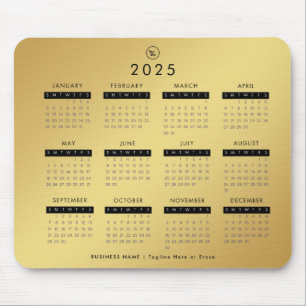 Gold Gradient 2023 Calendar Custom Business Logo Mouse Pad