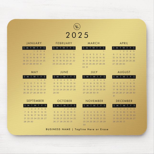 Gold Gradient 2023 Calendar Custom Business Logo Mouse Pad (Front)