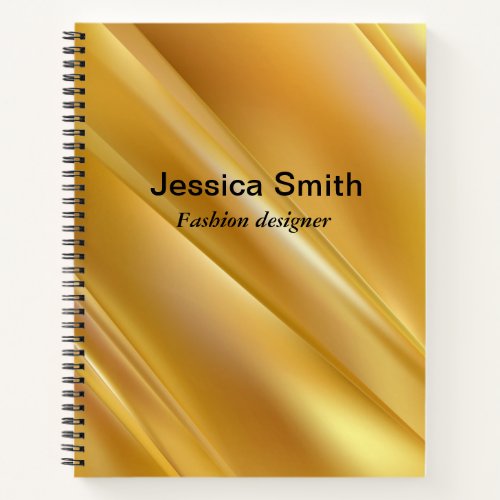 Gold gradient diagonal lines notebook