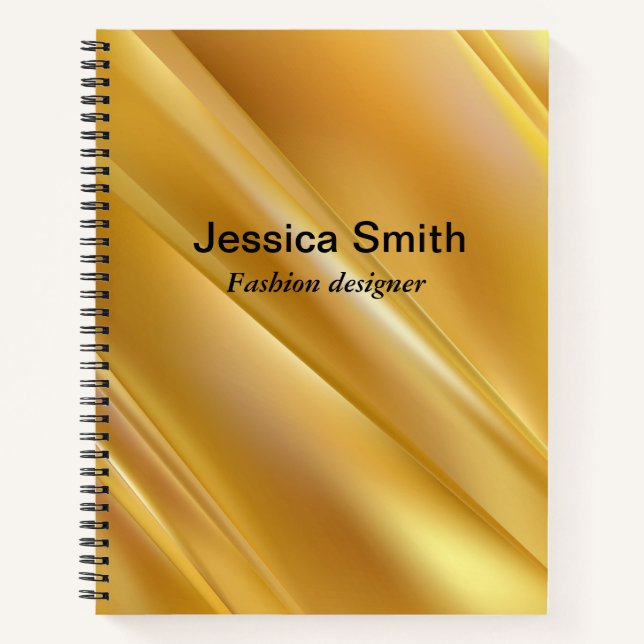 Gold gradient diagonal lines notebook (Front)