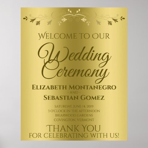 Gold Gradient Elegant Welcome to our Wedding Sign