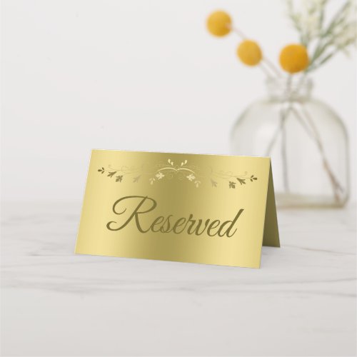 Gold Gradient  Filigree Elegant Wedding Reserved Place Card