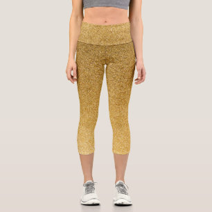 Gold Gradient Glitters Capri Leggings