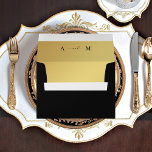 Gold Gradient & Monogram Elegant Black Wedding Envelope<br><div class="desc">This stylish envelope would make a wonderful addition to your special occasion supplies! Easily add your own details by clicking on the "personalize" option.</div>