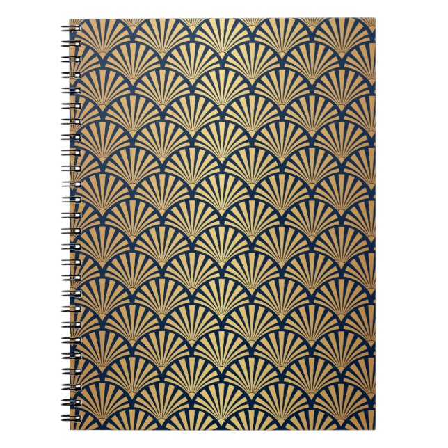 Gold Gradient: Seamless Art Deco Notebook (Front)