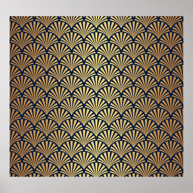 Gold Gradient: Seamless Art Deco Poster (Front)