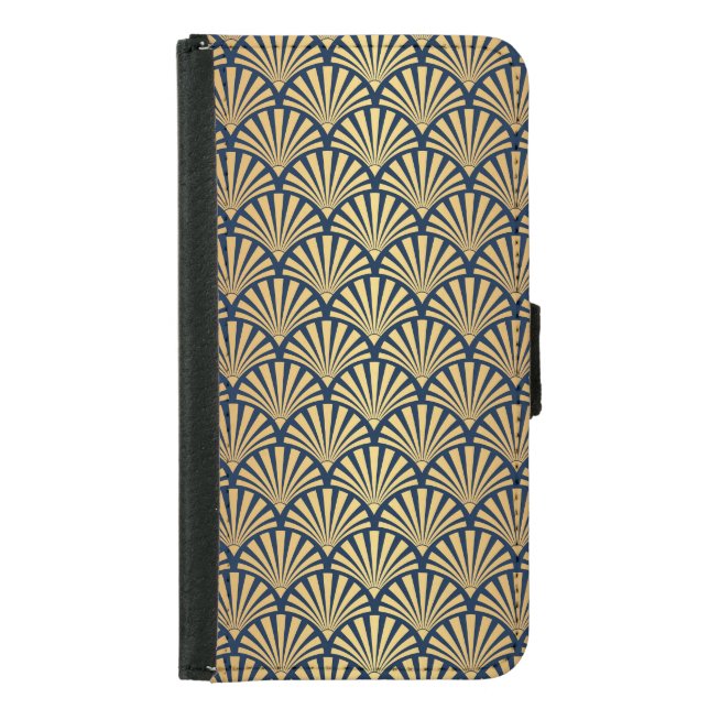 Gold Gradient: Seamless Art Deco Samsung Galaxy Wallet Case (Front)