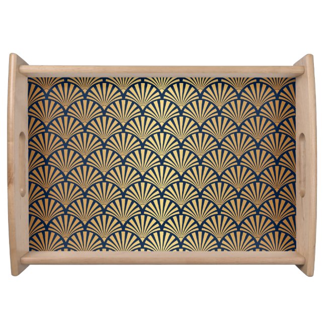 Gold Gradient: Seamless Art Deco Serving Tray (Front)