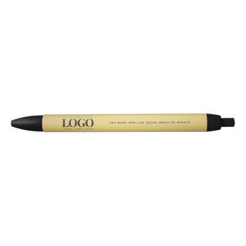 Gold Gradient Your Company Logo Business Custom Black Ink Pen