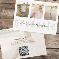 Gold Graduate Calligraphy QR Code Social Media