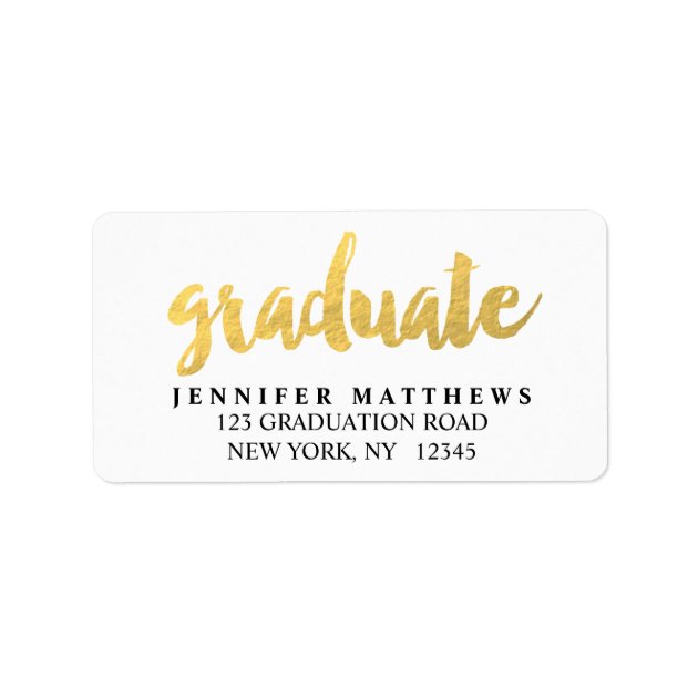Gold Graduate | Graduation Address Label