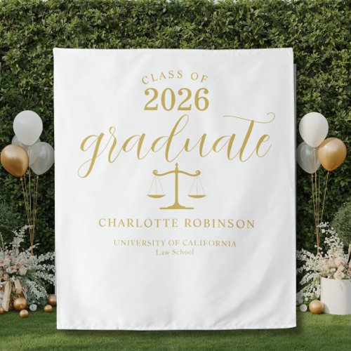 Gold Graduate Law School Graduation Backdrop