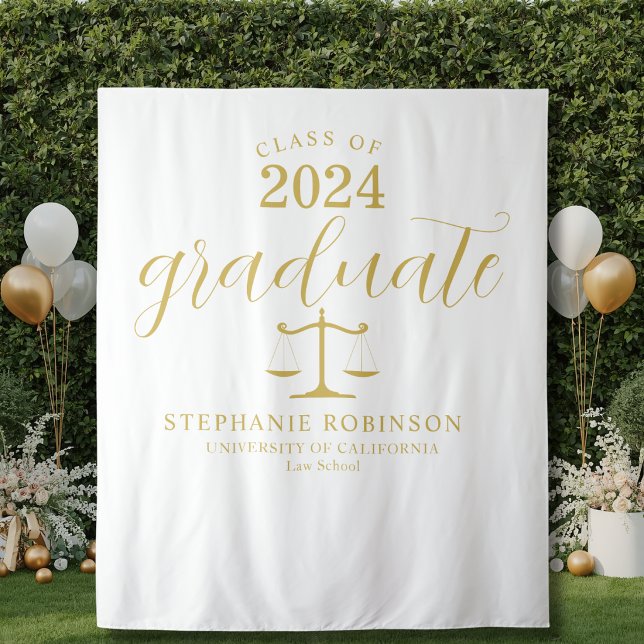  Gold Graduate Law School Graduation Backdrop (Creator Uploaded)