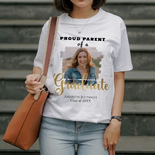 Gold Graduate Photo Proud Parent Graduation T-Shirt