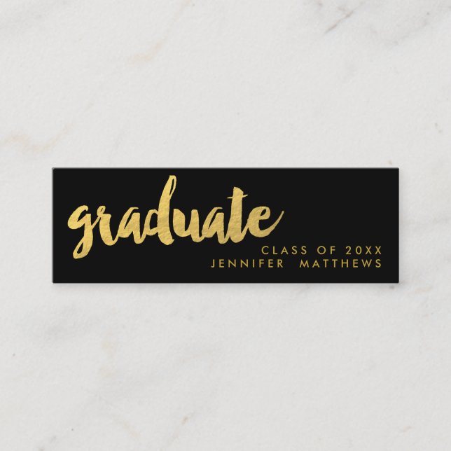 Gold Graduate Script | Business Card (Front)