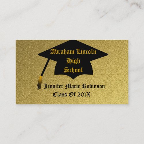 Gold Graduation Business Card