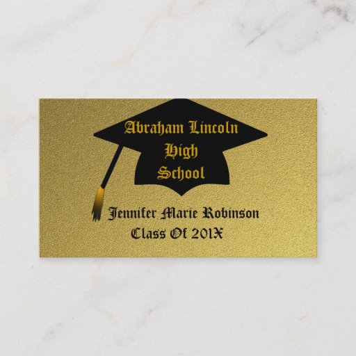Customizable Gold Graduation Business Card