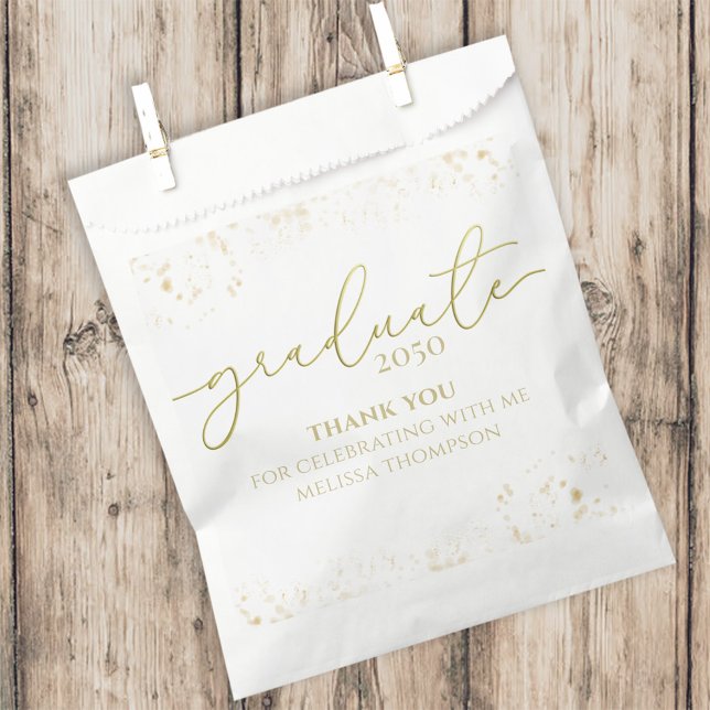 Gold Graduation Calligraphy Script  Favor Bag (Creator Uploaded)