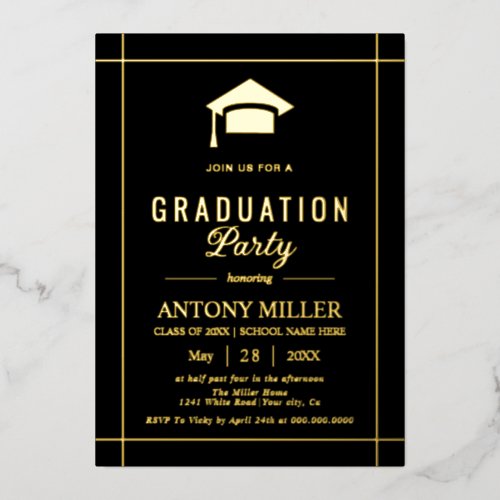 Gold graduation cap Class Of 2026 black