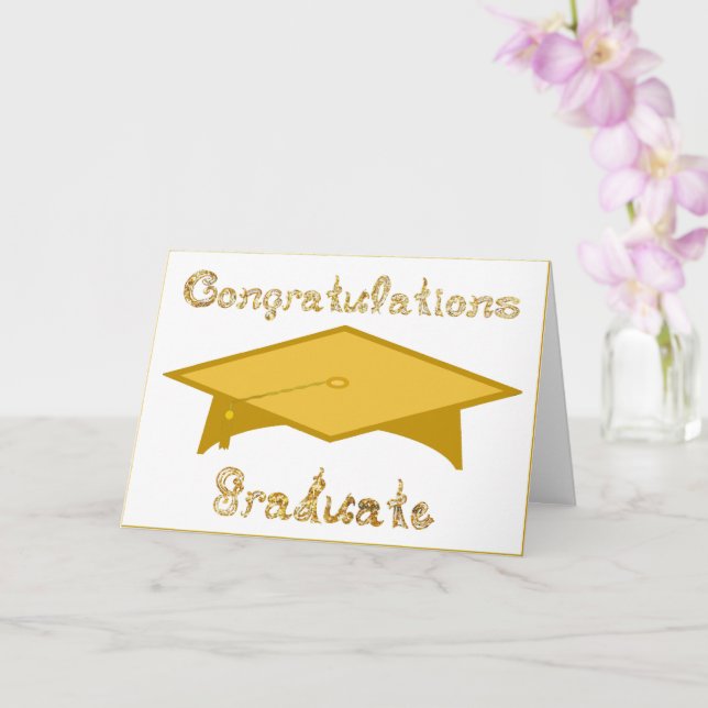 Gold Graduation Cap Printable Party Hat or Card (Orchid)