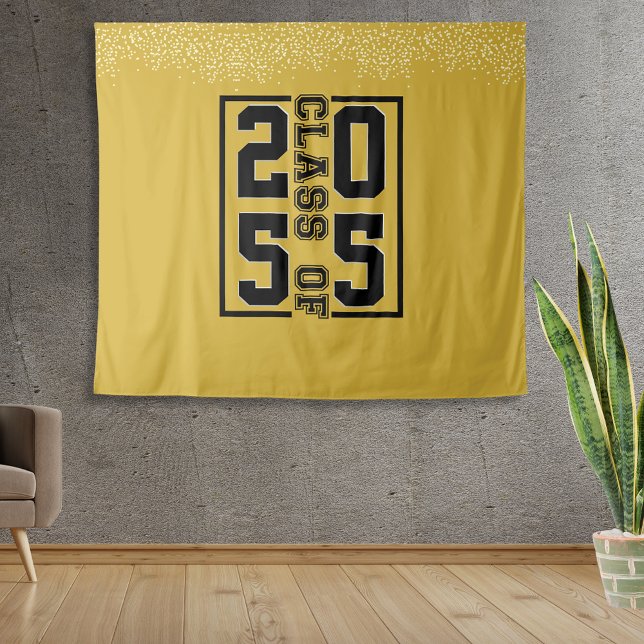 Gold Graduation Class of Sporty Typography Tapestry (Creator Uploaded)