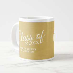 Gold Graduation Class of with Custom Year School Large Coffee Mug